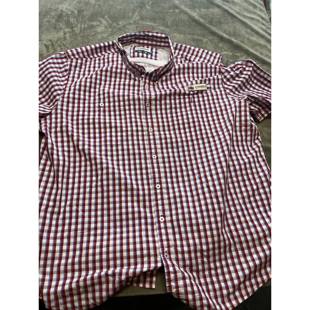 Magellan Classic Fit Moisture Wicking Outdoor Plaid Shirt 3XL Vented Snap Button